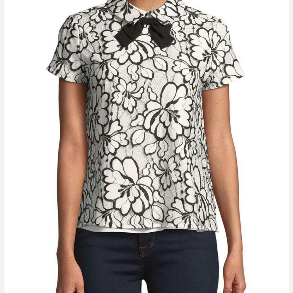 Karl Lagerfeld Graphic Black and White Blouse